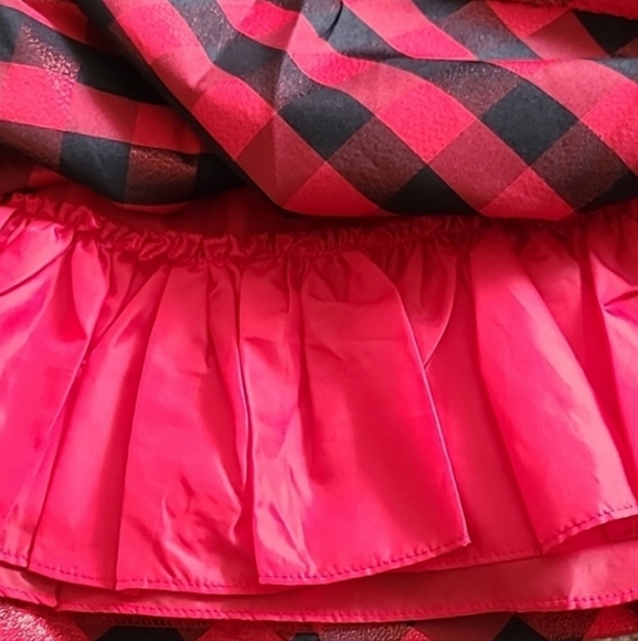 Bonnie Jean Toddler Red & Black Shimmer Plaid Holiday Dress - Picture 5 of 5